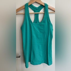 Lululemon Cool Racerback II tank, size 6, Eucalyptus (turquoise)